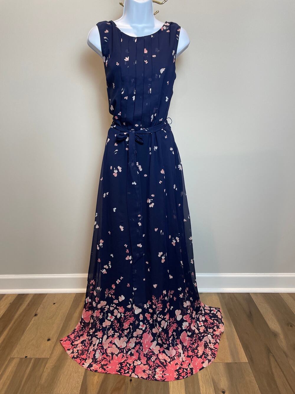 R K Originals Floral Ombre Maxi Dress 18 Navy Pink